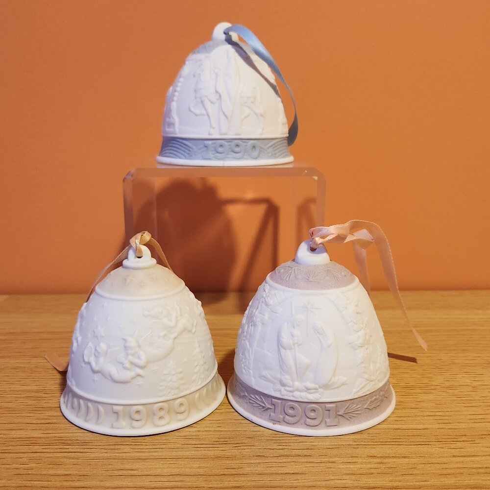 LLADRO  NEW  set of   3 bells 1989,1990,1991 year